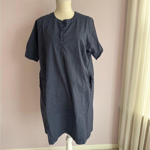 Two Danes Pinstripe Oversized Shift Dress with Pockets - Picture 1 of 7